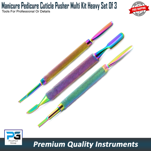 Cuticle Nail Spoon Pusher Remover Nail Art Pusher Clipper Trimmer Multi Set Of 3 - Picture 4 of 8