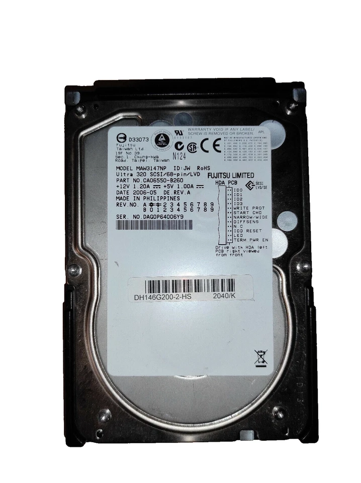 Hard Disk SCSI Ultra 320 LVD 68 pin FUJITSU MAW3147NP  147GB - Immagine 2 di 4