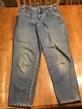 Vintage Bill Blass Woman's Size 12S High Waist, Pleated Mom Jeans 28 Inseam