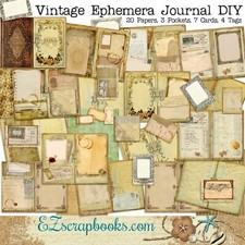 Vintage Ephemera Junk Journal DIY Kit - EZ-7106