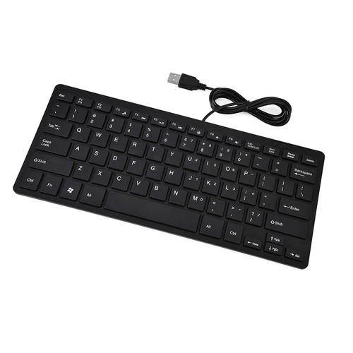 Black 78 Keys Ultra Thin Mini USB Wired Keyboard For Desktop Computer Laptop Set - Picture 18 of 22
