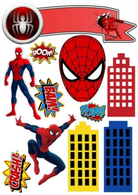 Spiderman Essbar Superhelden Hero Web Tortenaufleger Torte Geburstag + TEXT