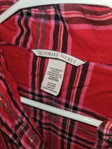Victoria's Secret Plaid Lightweight Button-Down Pajama Top Size Small - Picture 3 of 7