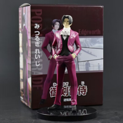 18cm Anime Ace Attorney Miles Edgeworth PVC Figure Toy Collectible Model Boxed