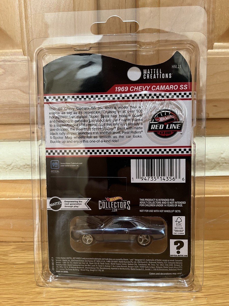 1969 Chevy Camaro SS Hot Wheels Blue RLC Mattel Creations In Hand