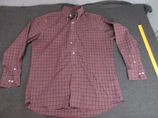 Ralph Lauren Men's Red Plaid 16 1/2 Slim Fit Long Sleeve Button Up Shirt