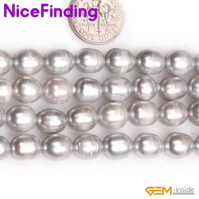 Huevo Perla de Agua Dulce Cuentas Sueltas para Hacer Joyas Hilo de Piedras Preciosas 15" a Granel Foto 2 de 4