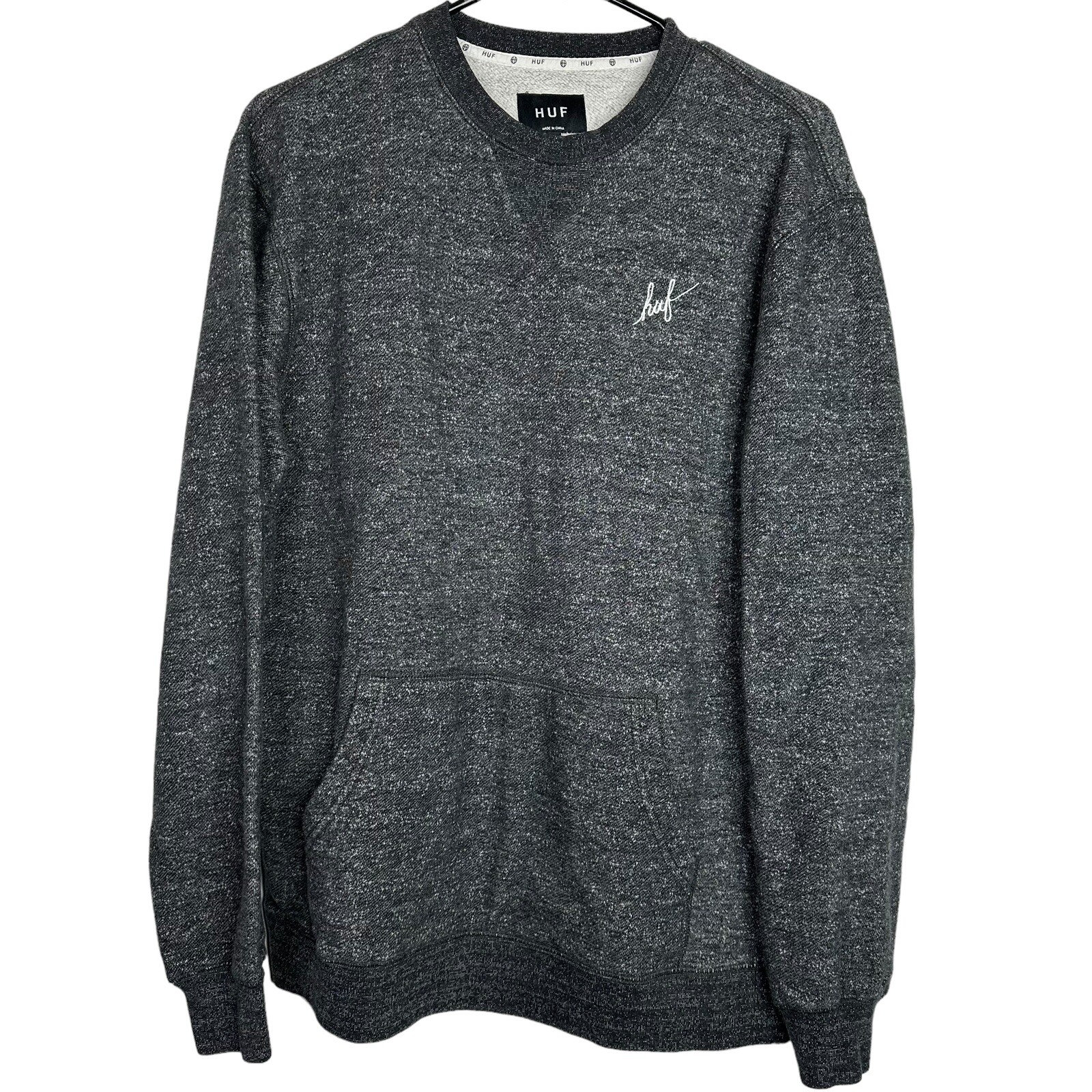 Huf Mens Cotton Sweatshirt M Charcoal Gray Long Sleeve Pullover-image