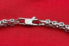 7"-36" STAINLESS STEEL SILVER 4MM BYZANTINE TURKISH BOX W/SPECIAL CLASP CHAIN