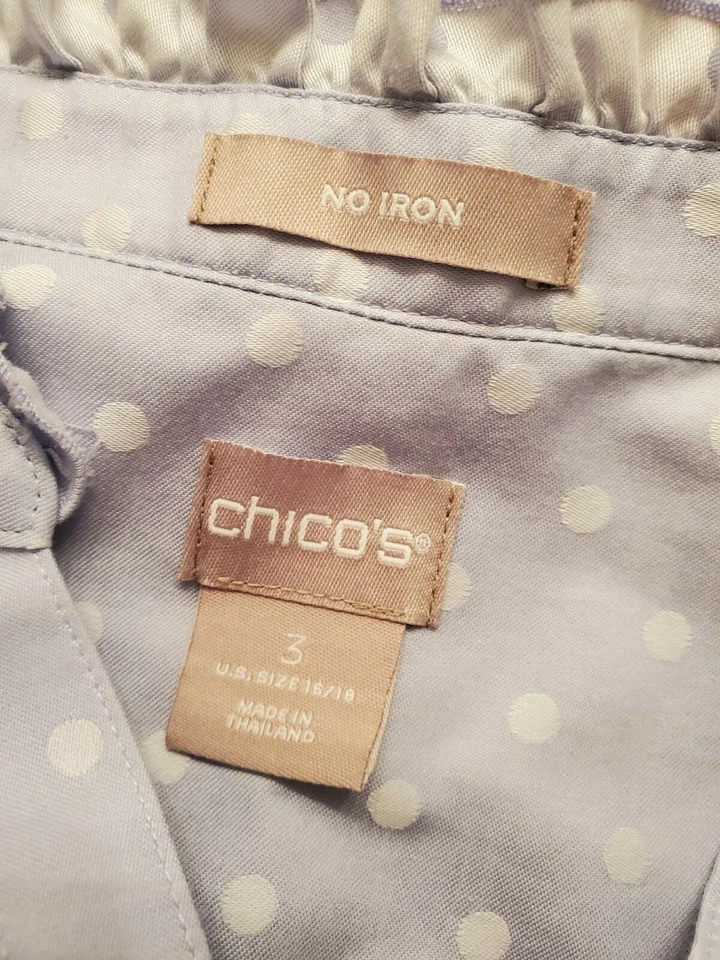 Camisa Top Blusa Chico's Mujer Talla 3 XL X Grande Multicolor Lunares Foto 2 de 4