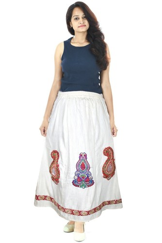 Women Embroidered Long Skirt Beach Wear 