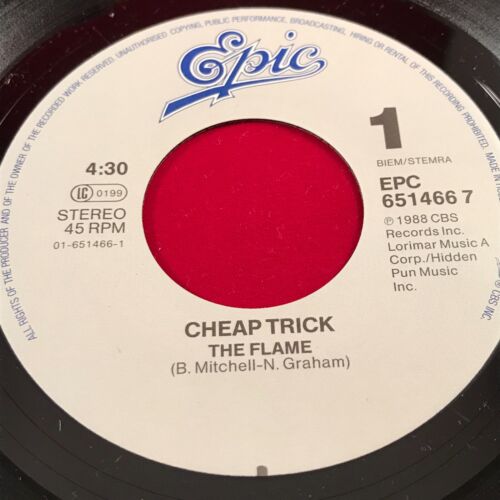 CHEAP TRICK The Flame 1988 Dutch issue 7" vinyl single original 45 Netherlands - Picture 4 of 4