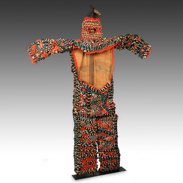 AGBOGHO MMUO MAIDEN SPIRIT DANCE COSTUME IGBO PEOPLE NIGERIA APPLIQUE 20TH C. | eBay