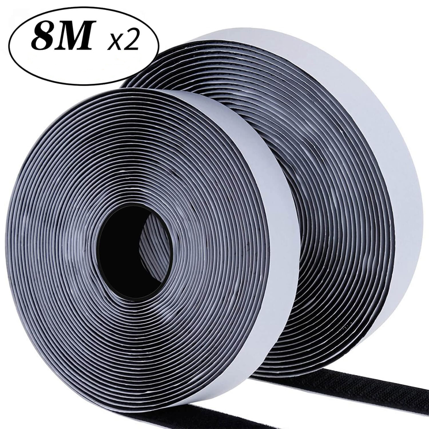 Hook and Loop Strip Tape 8 Meter Self Adhesive Sticky Back Fastening Tape 20 mm