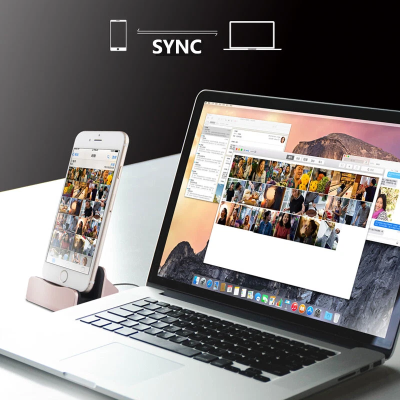Base de sincronización de carga soporte estación soporte cargador para iPhone 11 X Max 8 7 6 5 iPad - Imagen 4 de 4