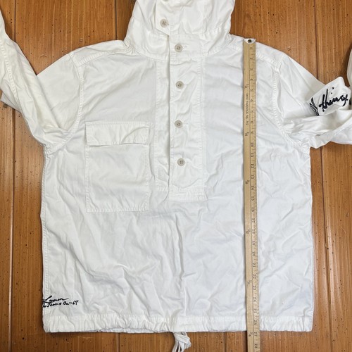 Y2K Polo Jeans Co. Anorak Pullover Hoodie White - US Navy Inspired - Men’s Large - Picture 9 of 12