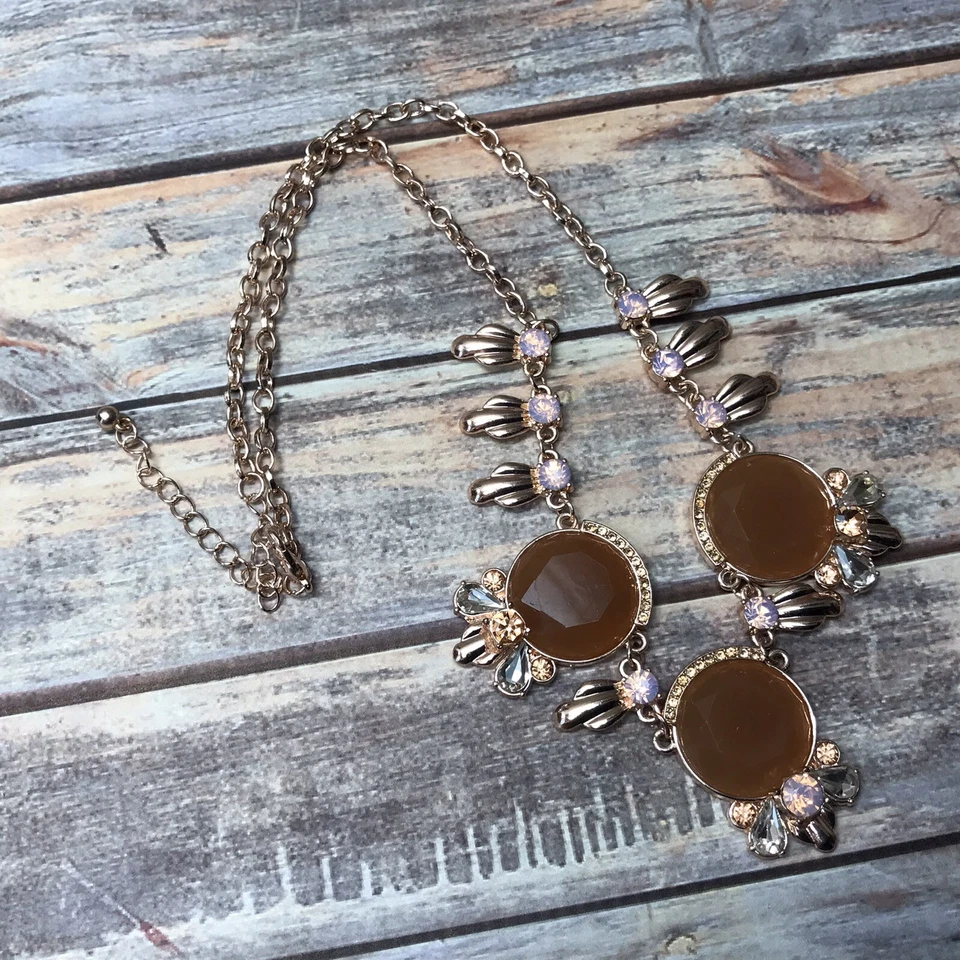 Colar declaração de strass opala rosa ouro rosa - Imagem 4 de 4