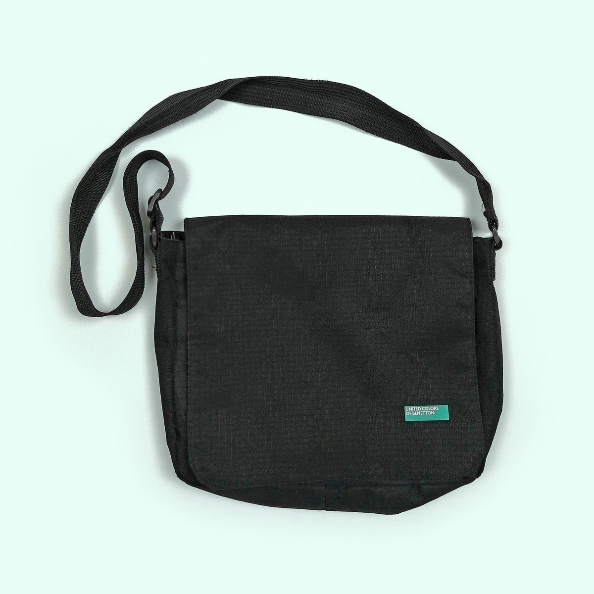 BENETTON Y2K School-bag Black Nylon Bag United Colors of