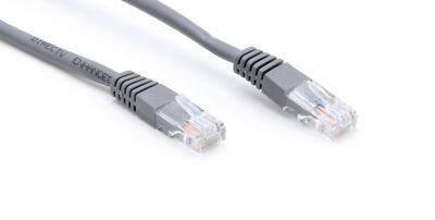 7 Foot Grey - Ethernet Network Cable - Cat5e Patch Cord - 7 Ft - LAN - 10 Pack