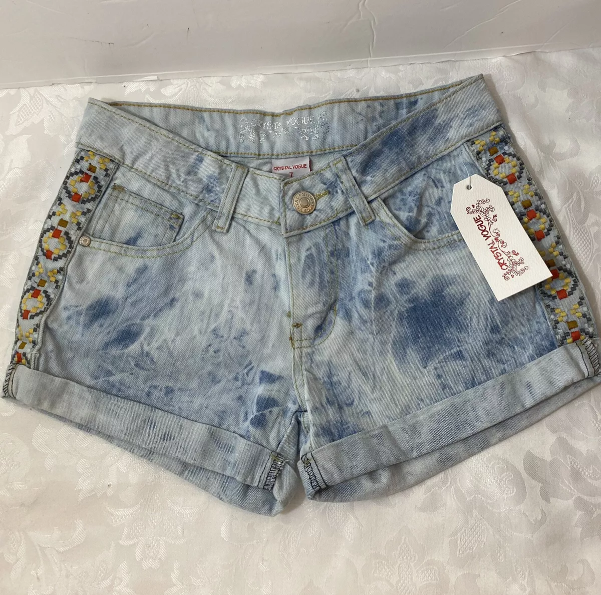 Light denim best sale shorts