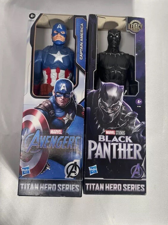 Hasbro Marvel Studios Black Panther  And Capitan American Titan Hero Series Set