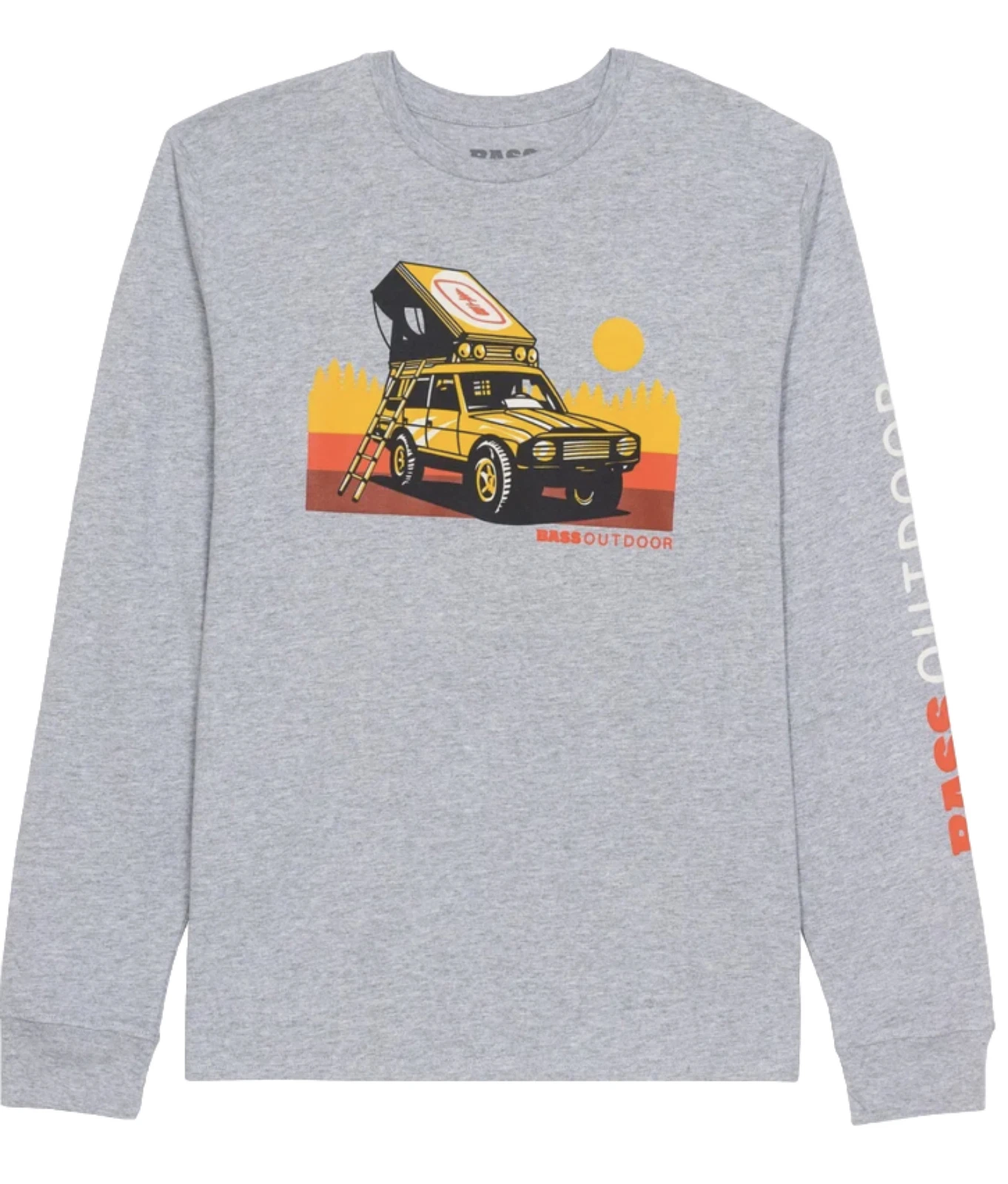 Bass Outdoor Men's Gray Heather Topsy Long-Sleeve T-shirt , size M NEW $28