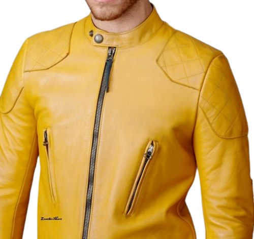 New Men Real Lambskin Jacket Slim Fit Motorcycle Leather Biker