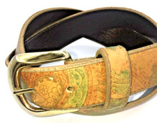 Dakota belt Native Pattern Side Beaded Gold Tone Made in USA Belt holes at 27-31