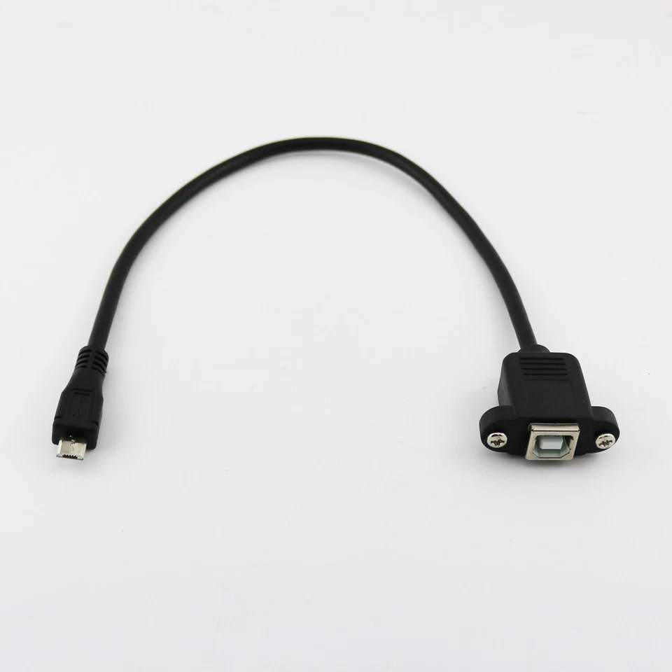 10x Printer Panel Mount USB 2.0 B Female Socket To Micro USB 5Pin Male Cable 1FT - Image 3 of 4