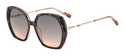 Lunettes De Soleil Missoni Occasion - Monture Noire Plastique, Lentilles Gris Clair, Style Avalant