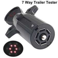7 Way Blade RV Trailer Light Wiring Tester Hitch LED 7Pin Connector Plug Adapter