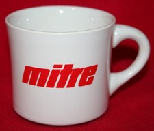 Vintage MITRE Soccer Logo Porcelain COFFEE MUG/CUP USA Made Jerseys Balls Sports