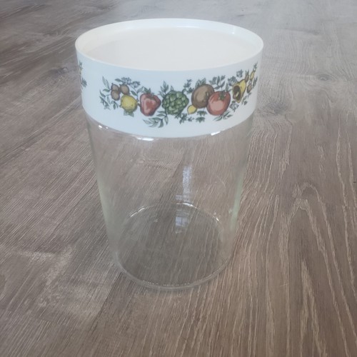 Vintage Made In USA Pyrex Spice of Life Canister See N Store Large 4" X 7-1/2"