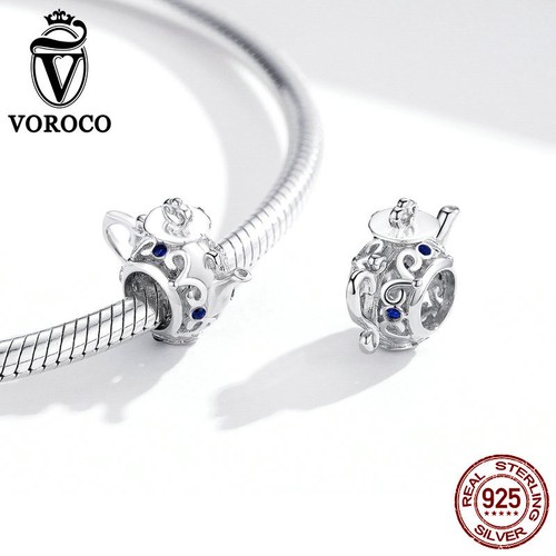 Ciondolo Ciondolo Moda Argento Sterling 925 Zirconia Perline Fai da Te Bracciale Ciondolo Voroco - Foto 50 di 205