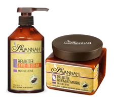 Savannah Hair Therapy Shea Butter Leave-In Cream  & Treatment Masque Pack of 2