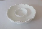 Vintage Fenton Hobnail Milk Glass  Candle Holder  or Chip/Dip Dish EUC