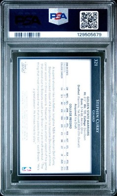 Stephen Curry 2009-10 Topps Rookie Card #321 PSA