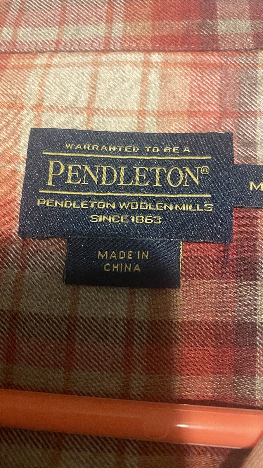 Pendleton, Medium Red Brown, Check Cotton Top For… - image 5