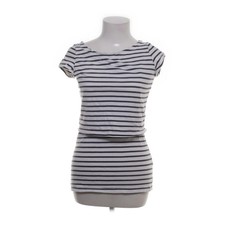 H&M Mama, Still-Top, Größe: S, Weiß/Blau, Baumwolle/Elasthan, Streifen #SgN