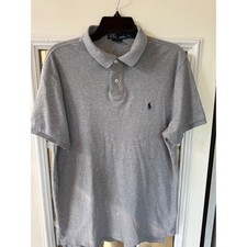 Polo Ralph Lauren polo shirt heather gray w/ navy embroidered pony logo
