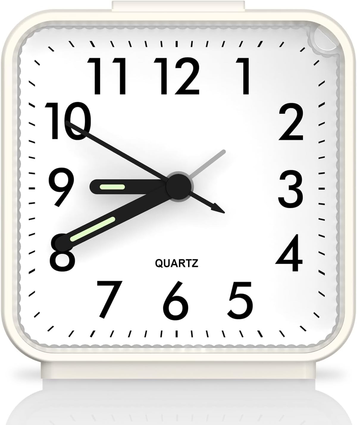 Analog Alarm Clocks, Non Ticking Table Clock with Luminous Hand & Large Display,