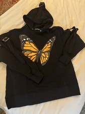 palm angels hoodie xl with buckle straps Black Butterfly