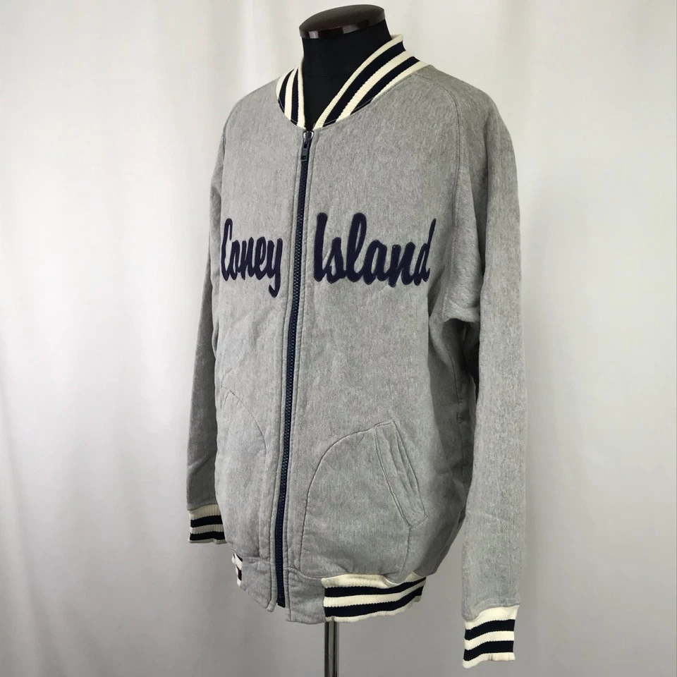 Left Field NYC Coney Island Varsity Cremallera Sudadera Chaqueta Hecha en EE. UU. Foto 2 de 4