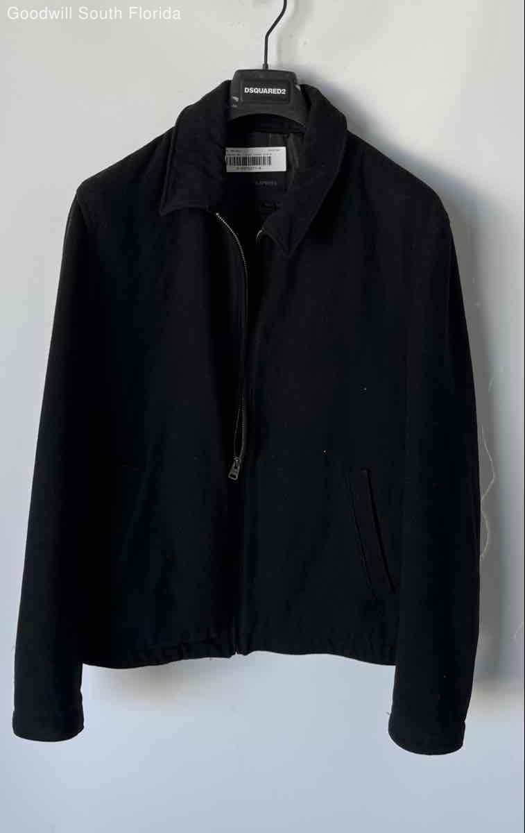 Express Mens Black Long Sleeve Collared Full-Zip Jacket Size Medium
