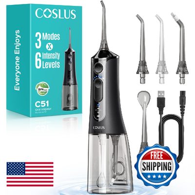 #ad #ad COSLUS C51 Portable Water Flosser for Teeth: 3 Modes amp; 6 Pressure Settings with $45.40