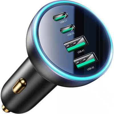 72W USB C Car Port Adapter with 36W Coiled Cable for Iphone 16 Pro Max plus Sams