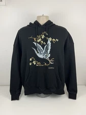 YoungLA Dreamer Hoodie Mens Size XL Embroidered Crane Floral #548 Cotton EUC