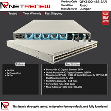 QFX5100-48S-3AFI Juniper 48 Port SFP 6 QSFP 2x SFP/RJ-45 Switch