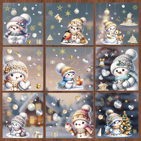 195 Fensterbilder Weihnachten, Weihnachtsdeko Fenster Selbstklebend-image