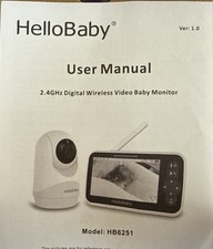HelloBaby 5" Video Baby Monitor with Remote Pan-Tilt-Zoon HB6251 - White